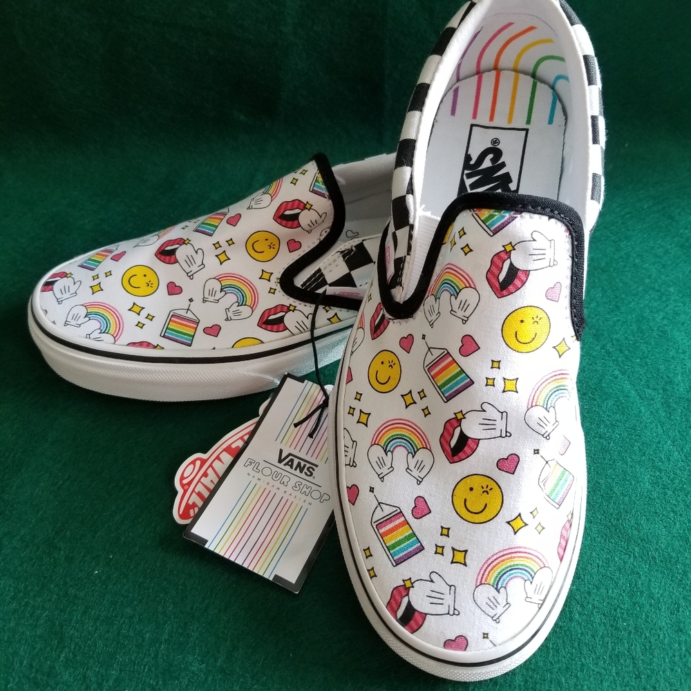 NWOB Vans - Flour Shop Classic Slip On's - Women's Size 7